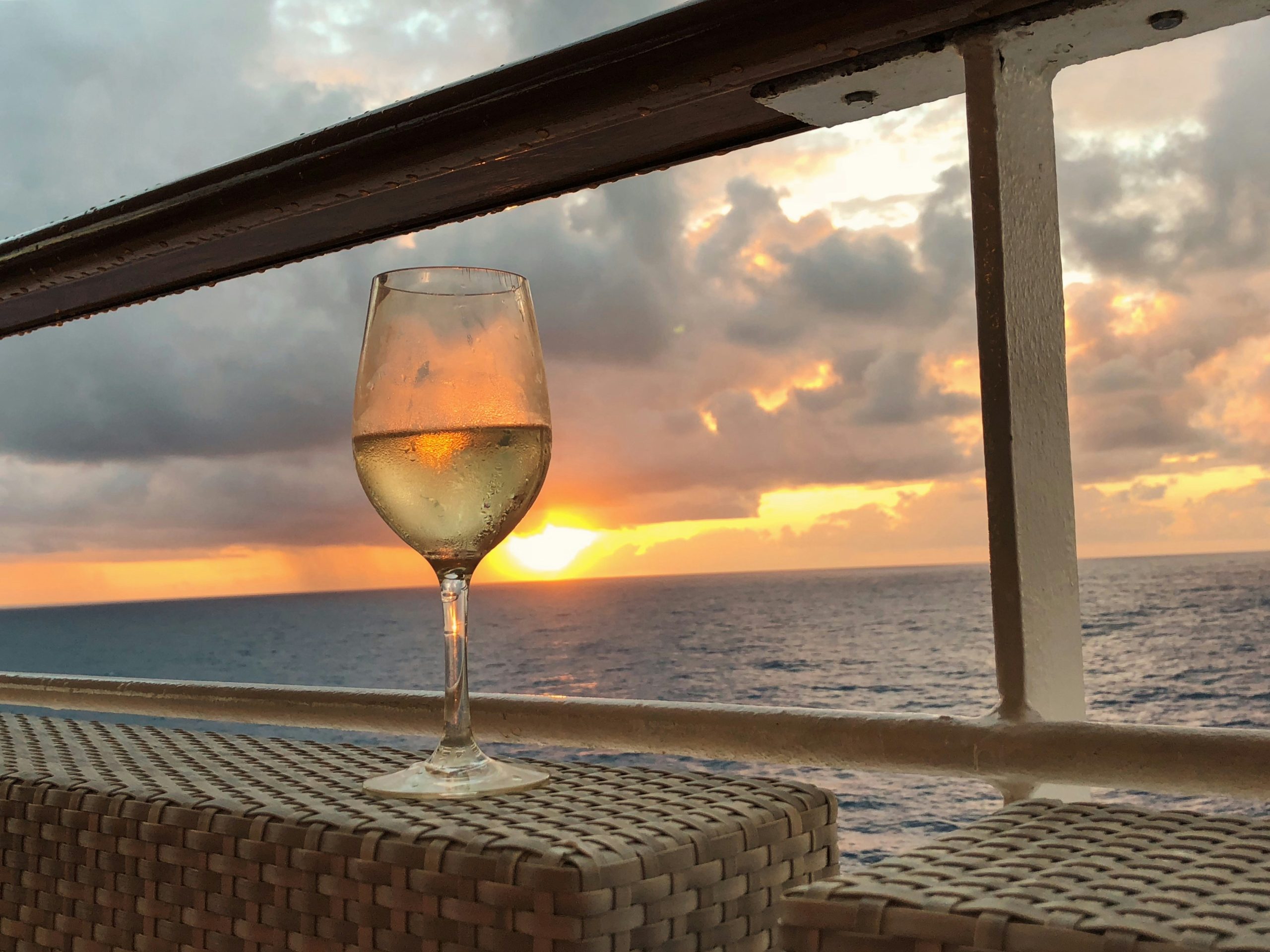 Sip of wine on deck